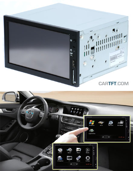 Car-PC CTFDINPC-2 Double-DIN Car-PC Barebone (Intel Mobile M 1.5Ghz, 1GB RAM, AM/FM Radio, Bluetooth, DVD)