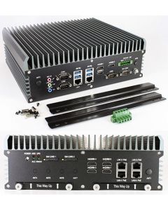 FleetPC-9-GTX1050 Car-PC (Intel Core i7-6700TE 4x3.4Ghz, NVIDIA GeForce GTX 1050 GPU, Autostart-Controller, 9-48V Automotive PSU, 6x LAN, 7x HDMI) [ FANLESS ]