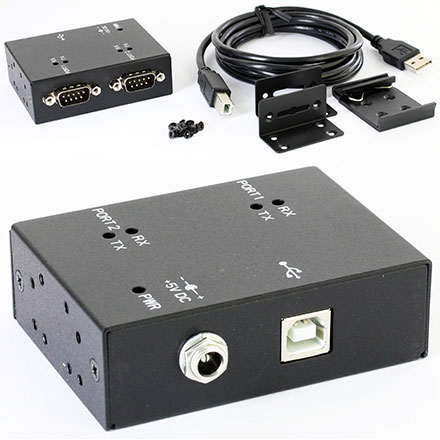 CTF2XRS232USB (Automotive/Industry 2-port RS232 USB adapter, FT4232HL, 9-48VDC)