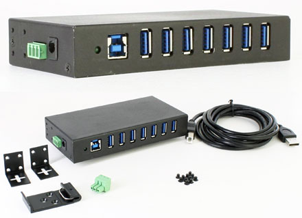 CTFINDUSB-3 (Automotive/Industry 7-port USB 3.0 Hub, 9-24VDC)