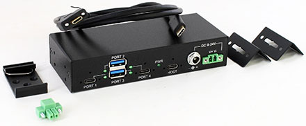 CTFINDUSB-32 (Automotive/Industry 4-port USB 3.2 A/C Hub, 9-48VDC)