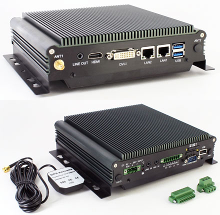 FleetPC-4-C Car-PC (Intel Celeron 2980U 2x1.6Ghz, 4GB RAM, Autostart-Controller, 9-36V Automotive Netzteil, GPS) [<b>LFTERLOS</b>]