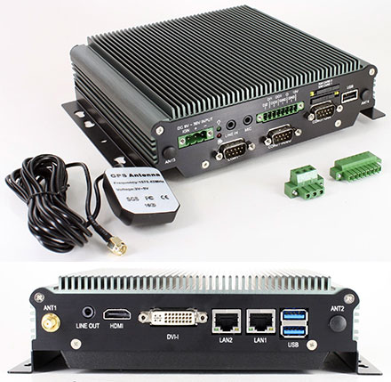 FleetPC-4-D Car-PC (Intel Celeron N3060 2x2.48Ghz, Autostart-Controller, 9-36V Automotive Netzteil, GPS) [<b>LFTERLOS</b>]