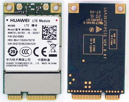 HSPA / UMTS / EDGE / <b>LTE 4G</b> Mini-PCIe Modem (Huawei ME909s-120 55010983)