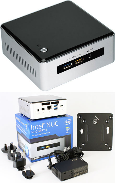 Intel NUC5i5RYH (Intel Core i5-5250U CPU 2x 2.7Ghz, 1x HDMI, 1x dP 
