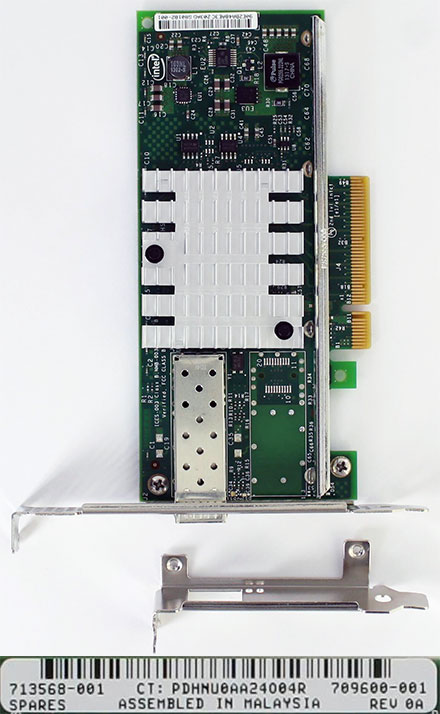 Intel X520-SR1 10Gigabit/10GBe PCI LAN Adapter (HP 709600-001/713568-001) <b>[REFURBISHED]</b>