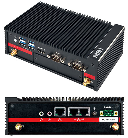Mitac MB1-10AP-N4200-POE (Intel Apollo Lake N4200 4x 2.5Ghz, 2x POE LAN, 2x RS232) [<b>FANLESS</b>]