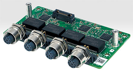 Mitac MX1-10FEP expansion module MS-04LAN-M10 (4x Intel i210-IT Gigabit LAN, M12 ports)