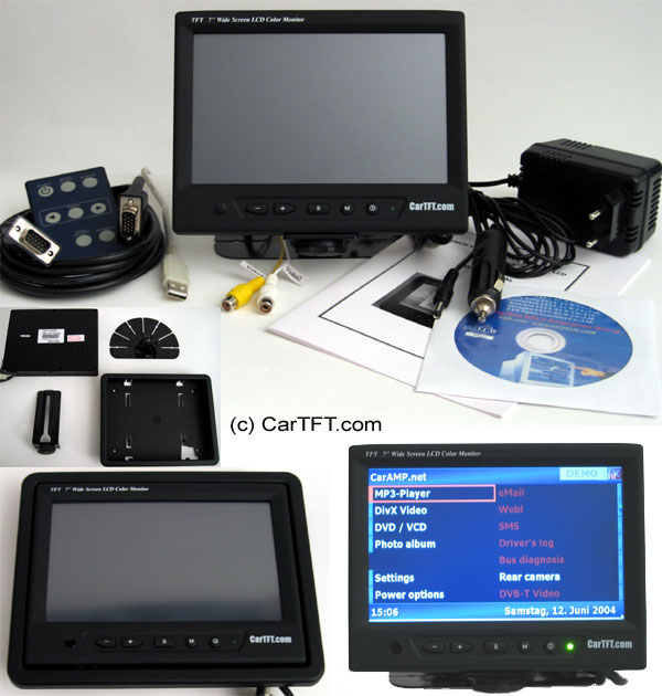 SP7 VGA 7" TFT - Touchscreen <b>USB</b> [ Without headrest mounting ]